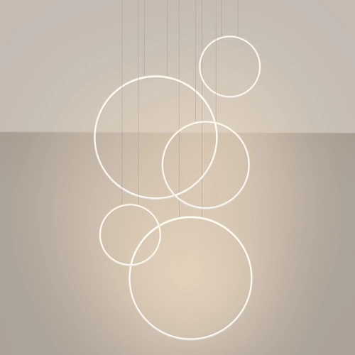 Závěsné LED svítidlo RIO 5 bílé moderní do obýváku a jídelny Thoro hliník 170 cm