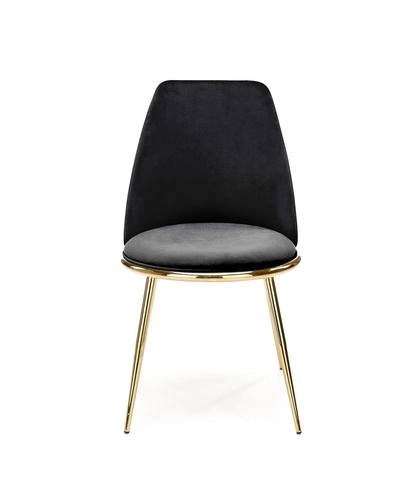 Sametová židle Irene černá se zlatými nohami do jídelny a obýváku moderní glamour