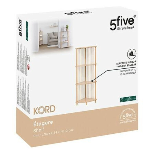 Rohový regál Kord 4-patrový přírodní