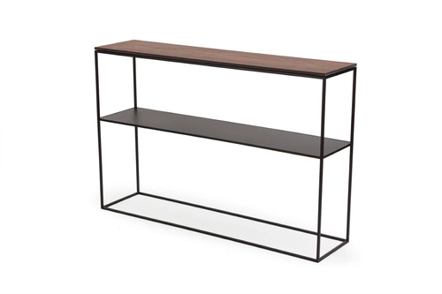 Konzolový stolek STAM 280 moderní industriální americký ořech s policí do obývacího pokoje a předsíně