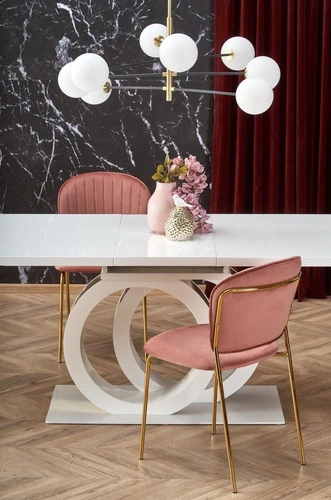 Rozkládací jídelní stůl Change bílý zlatý moderní glamour 160 cm