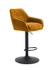 Barová židle Avola oranžová čalouněná výškově nastavitelná s opěrkami rukou