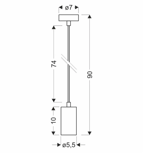 Závěsné svítidlo Tubo černé kovové nastavitelné do obýváku a kuchyně 10 cm