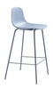 Moderní modrá barová židle Whitby s opěrkou do kuchyně a k ostrůvku kovová 67 cm