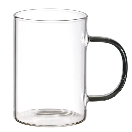 Sklenice na kávu Coloured Intesi 300 ml černá s uchem minimalistická skleněná