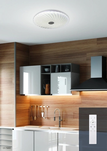 Stropní LED svítidlo Calipso bílý kulatý 48,5 cm moderní s dálkovým ovládáním do obýváku