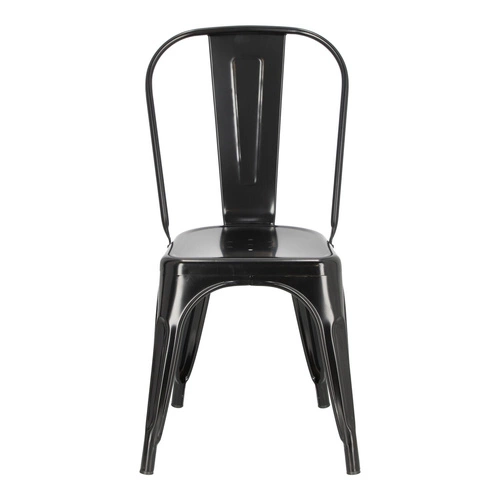 Kovová jídelní židle Paris černá ve stylu industriálním inspirovaná Tolix