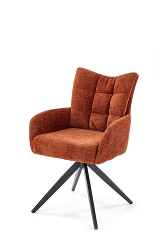 Otočná čalouněná židle Dahlia skořicová s područkami do jídelny a kanceláře Intesi