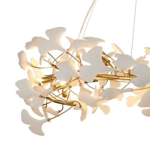 BOTANIKA závěsná lampa zlatá bílá 100 cm