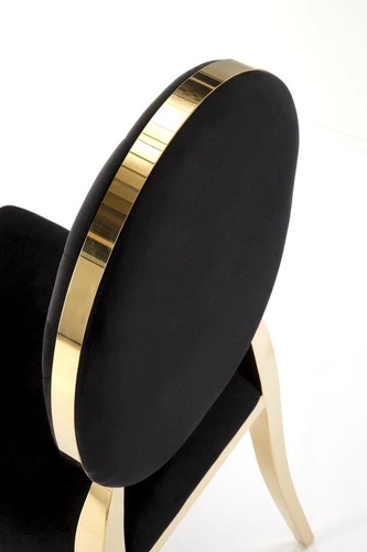 Čalouněná sametová židle Royale černo-zlatá do jídelny moderní glamour Intesi