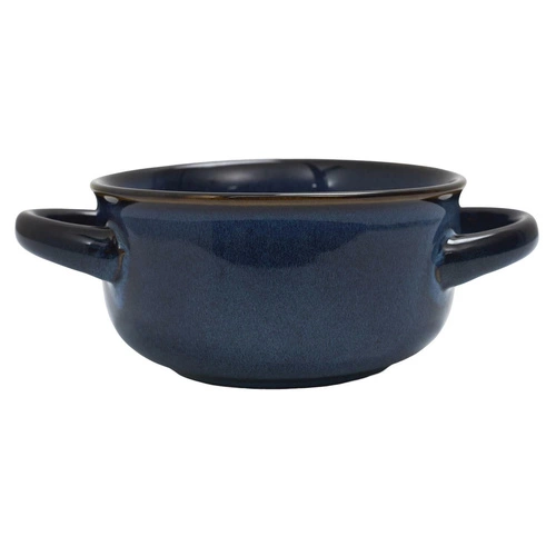 Keramická polévková miska Temps modrá 600 ml s uchy vintage Intesi