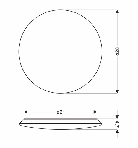 Velké stropní LED svítidlo 28 cm bílé kulaté moderní do obýváku kuchyně ložnice