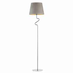 Stojací lampa do obýváku FOGO GOLD šedá moderní glamour s velurovým stínidlem Lysne 174 cm