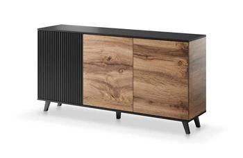 Komoda Adre 160 cm černá dub wotan loftová na nožkách do obýváku moderní Intesi