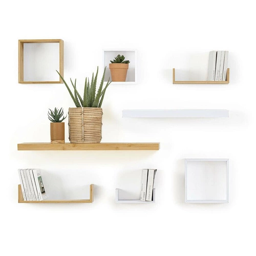 Bílá nástěnná police 60 cm 5five simply smart moderní plovoucí do obýváku a kuchyně