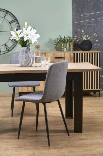 Rozkládací jídelní stůl Carsten dub artisan černé nohy moderní 80/120-160 cm Intesi