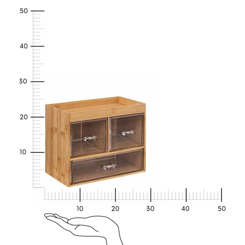 Bambusový koupelnový organizér na kosmetiku Selena se 3 přihrádkami 5five simply smart