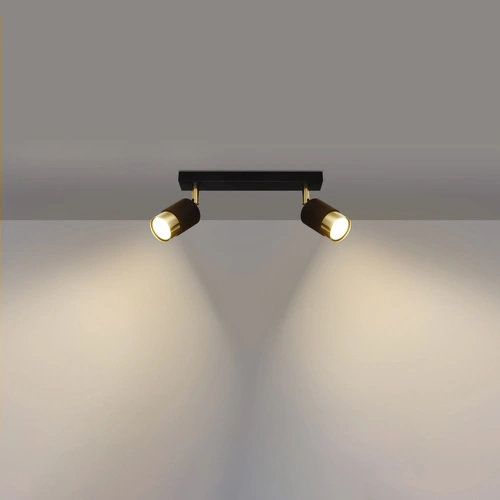 Stropní svítidlo NERO 2 černé zlaté moderní loftové kovové do obýváku a kuchyně