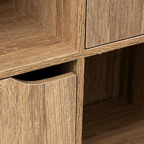 Skandinávská uzavřená knihovna do obýváku Kali 100x100 cm přírodní 5five simply smart