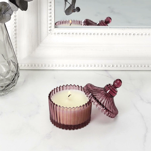 skleněná svíčka Bohemia červená