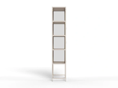 Vitrína Seaford šedá kovová loftová do obýváku na alkohol 77 cm