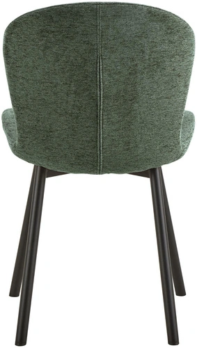 Židle Esra zelená čalouněná jídelní na černých kovových nohách