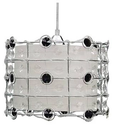 Závěsné svítidlo Seneca 30 černé glamour s krystaly do obýváku a jídelny 30 cm