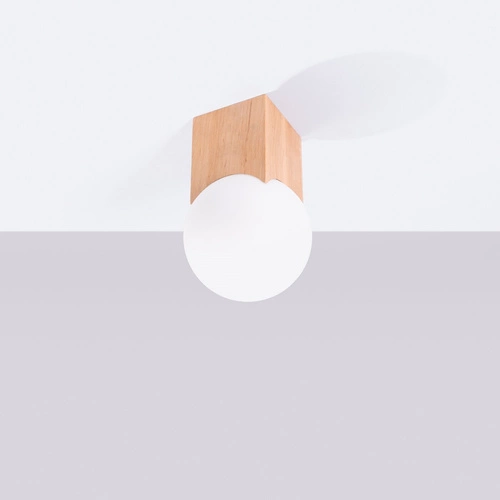 Stropní svítidlo SOLIS moderní dřevěné bílé do obýváku a ložnice 12 cm SOLLUX