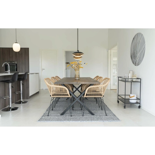 Jídelní židle Trieste s područkami přírodní polyratan moderní snadné čištění Intesi