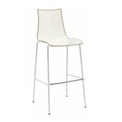 Barová židle Zebra 65 cm béžová moderní s opěrkou do kuchyně a k ostrůvku SCAB Design chrom