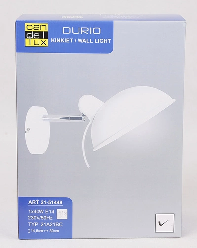 Nástěnné bílé kovové svítidlo Durio, nastavitelné, moderní do ložnice a obýváku CANDELLUX