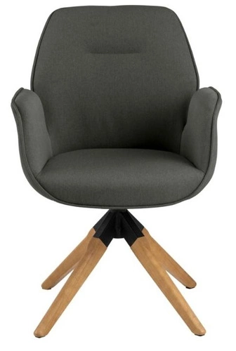 Otočná čalouněná židle Aura Actona do obýváku skandinávská šedá s područkami
