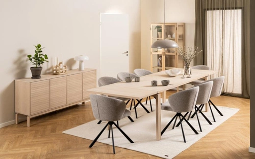 Komoda Linley 180 cm bělený dub na nožkách, moderní komoda do obýváku Actona