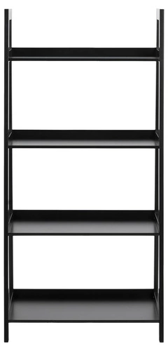 Dřevěná police Wally I černá moderní na knihy do obýváku a ložnice Actona 130 cm