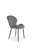 Jídelní židle Griviza Intesi čalouněná šedý samet moderní na černých nohách