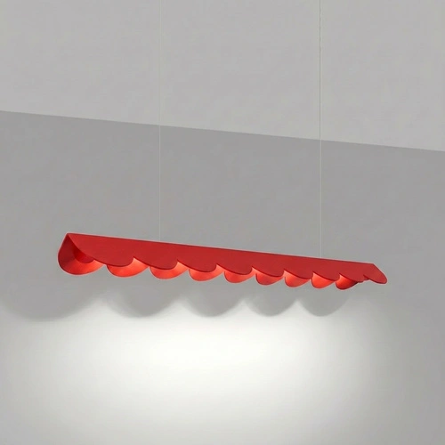 Závěsné LED svítidlo BISCUIT červené nastavitelné nad ostrůvek 98,5 cm