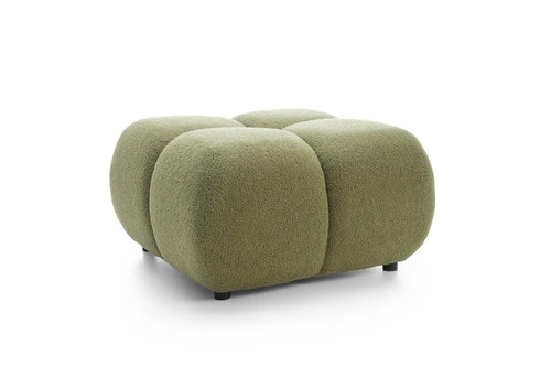 Zelený čalouněný obdélníkový taburet do obýváku moderní retro Intesi 89x104 cm