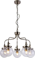 Baletní závěsná lampa 5x40W E27 patina