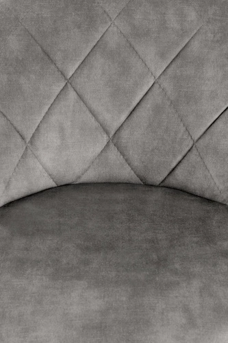 Šedá sametová barová židle Nang s opěrkou, otočná a výškově nastavitelná, moderní do kuchyně a k ostrůvku Intesi