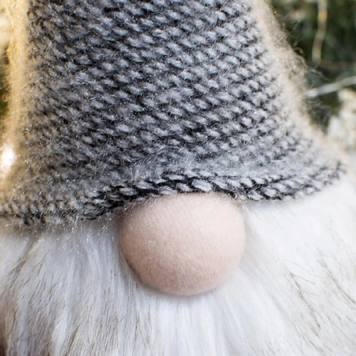 Šedý kostkovaný trpaslík sedící 46cm    