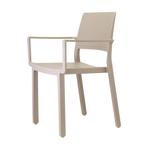 Zahradní židle s područkami Kate béžová SCAB Design z plastu stohovatelná snadné čištění