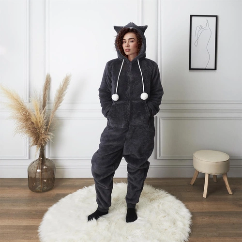 Onesie Cat suit velikost XL šedá