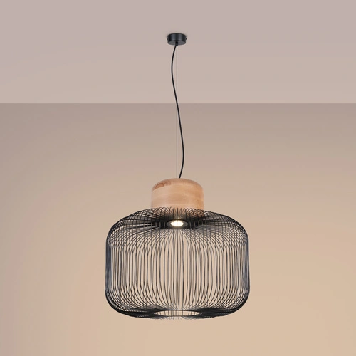 Stropní svítidlo GABBIA 55 černé industriální nad stůl do obýváku a jídelny