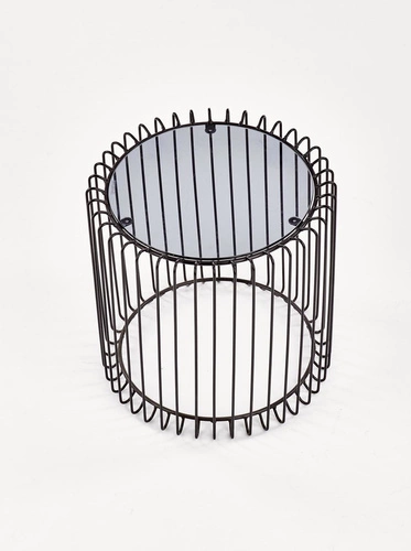 Konferenční stolek Minera kulatý skleněný černý moderní do obývacího pokoje 45 cm Intesi