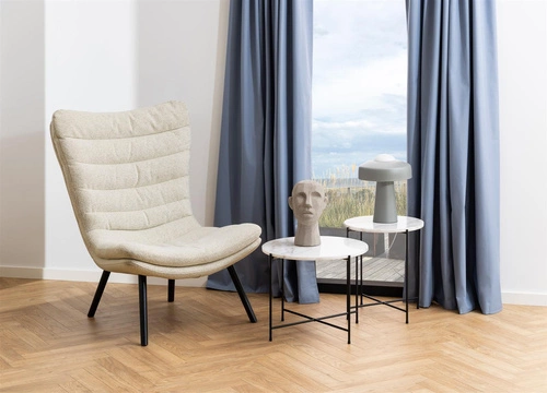 Konferenční stolek Avila kulatý bílý mramor moderní nízký do obýváku Actona 52 cm