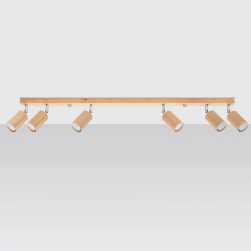 Stropní svítidlo BERG 6 dub moderní dřevěné do obýváku kuchyně nebo ložnice 120 cm