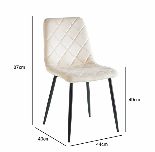 Jídelní židle Solito Intesi béžová čalouněná samet moderní s černými nohami