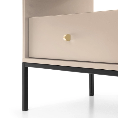 Noční stolek béžový 54 cm se zásuvkou na vysokých nohách Evora Intesi moderní styl