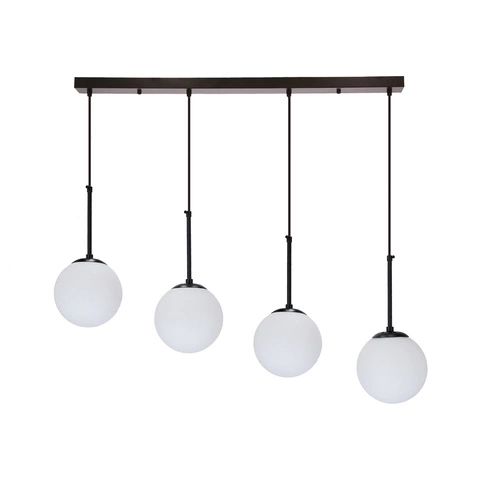 Závěsná lampa Pompei černá 4x40W E27 bílé stínítko