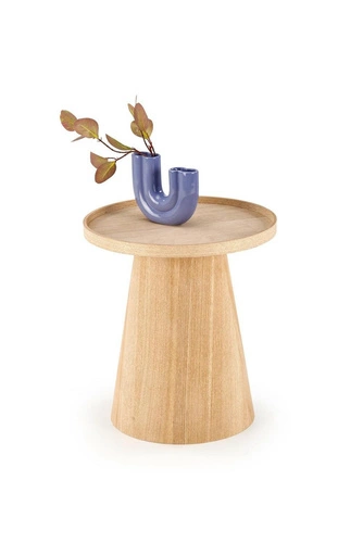 Kulatý konferenční stolek Rixten 45 cm dřevěný moderní do obýváku skandinávský styl